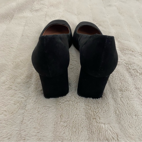 Gianni Bini Catallo Retro Black Suede Low Block Heels Pumps Size 9 - Picture 6 of 11